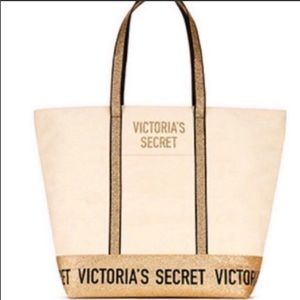 Victoria’s Secret Canvas / Gold Tote Bag